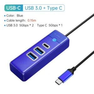 ORICO-Multi Type C Splitter 4 Ports USB 3.0 HUB 5Gbps High Speed OTG Adapter for PC Computer Accessories Macbook Pro 27