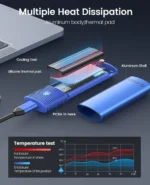 ORICO M.2 NVMe SATA SSD Enclosure Adapter Tool-Free USB C 3.2 Gen 2 10Gbps NVMe 5Gbps NGFF SATA PCIe with Metal Heat Sink 3