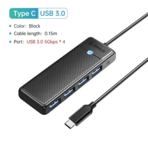 ORICO Type C HUB USB HUB 3.0 4-Port Splitter USB HUB Adapter Expansion Dock Ultra-Slim OTG Adapter For PC Computer Accessories 18