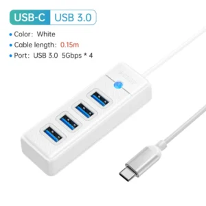 ORICO-Multi Type C Splitter 4 Ports USB 3.0 HUB 5Gbps High Speed OTG Adapter for PC Computer Accessories Macbook Pro 30