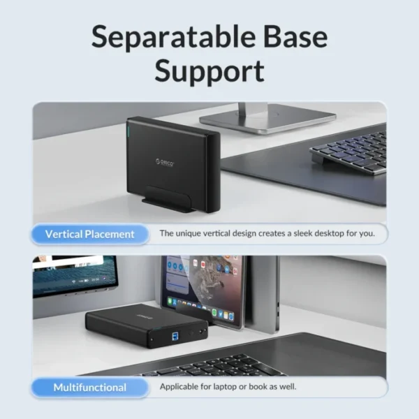 ORICO 3.5 inch HDD Case Type-C & USB3.0  Hard Drive Enclosure SATA  to USB 3.1 External Hard Drive Reader for 2.5/3.5'' HDD 4