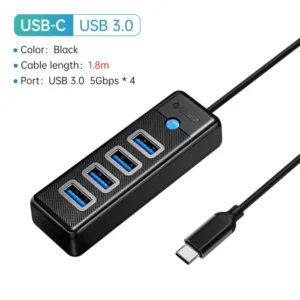 ORICO-Multi Type C Splitter 4 Ports USB 3.0 HUB 5Gbps High Speed OTG Adapter for PC Computer Accessories Macbook Pro 10