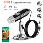 1600X 3in 1 Digital Microscope Camera with Stand Portable Electronic Microscope For Soldering LED Magnifier Type-C USB Android 1