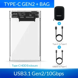 ORICO Transparent HDD Case SATA to USB 3.0 Hard Drive Case External 2.5'' HDD Enclosure for HDD SSD Disk Case Box Support UASP 8