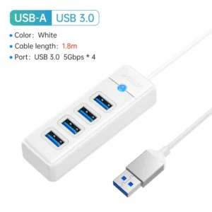 ORICO-Multi Type C Splitter 4 Ports USB 3.0 HUB 5Gbps High Speed OTG Adapter for PC Computer Accessories Macbook Pro 9