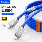 ORICO USB4 Cable 240W for Thunderbolt 4 PD3.1 Charging 40Gbps Data Transfer Video 8K@60Hz Silicone for iPhone Mac eGPU Laptop 1