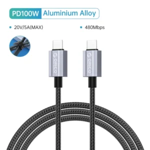 ORICO 100W PD USB C Cable 5A Fast Charging Cord Type C Nylon Braid for MacBook Pro iPad Pro Air Samsung Galaxy Laptop iPhone15 8