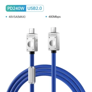 ORICO USB4 Cable 240W Silicone PD USB C Cable Data Line Fast Charging Cord Thunderbolt 3 8K for Tablet Laptop Samsung MacBook 14