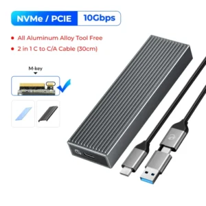 ORICO M2 SSD Case NVMe USB Type C Gen2 10Gbps PCIe SSD Case M2 SATA NGFF 5Gbps M.2 NVME Enclosure Disk Box M.2 SSD Case 13