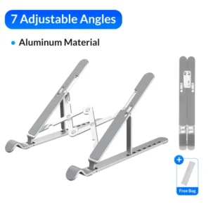 ORICO Foldable Laptop Stand Holder Riser Portable Adjustable Aluminum Notebook Stand Computer Stand 7 Angles for MacBook Tablets 9