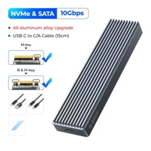 ORICO M2 SSD Case NVMe USB Type C Gen2 10Gbps PCIe SSD Case M2 SATA NGFF 5Gbps M.2 NVME Enclosure Disk Box M.2 SSD Case 8