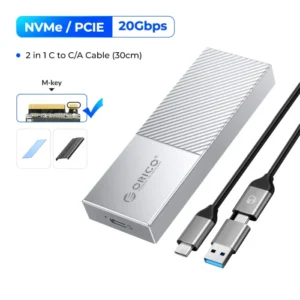 ORICO Big Discount For Hot Product  M2 SSD Case NVMe USB Type C Gen2 10Gbps PCIe SSD Enclosure M.2 NVMe Enclosure 2