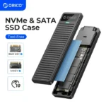 ORICO M.2 NVMe SSD Enclosure 10Gbps USB3.2 Gen2 M2 SSD Enclosure Case Box Simple Design for NVMe SATA Tool-free Support UASP 1