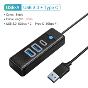 ORICO-Multi Type C Splitter 4 Ports USB 3.0 HUB 5Gbps High Speed OTG Adapter for PC Computer Accessories Macbook Pro 13