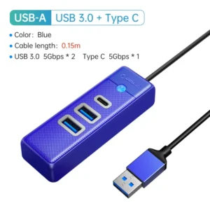 ORICO-Multi Type C Splitter 4 Ports USB 3.0 HUB 5Gbps High Speed OTG Adapter for PC Computer Accessories Macbook Pro 28