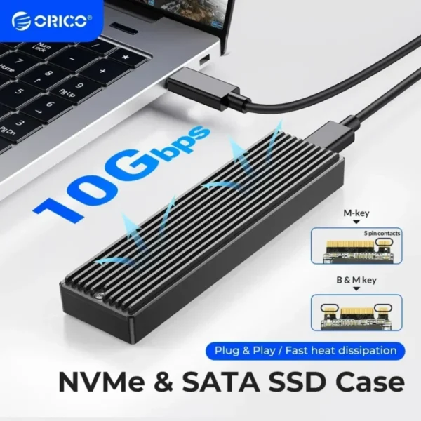 ORICO M2 SSD Case NVMe USB Type C Gen2 10Gbps PCIe SSD Case M2 SATA NGFF 5Gbps M.2 NVME Enclosure Disk Box M.2 SSD Case 1