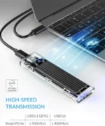 ORICO M2 SSD Case NVME SATA SSD Enclosure Tool Free 10Gbps M.2 to USB Type C Transparent External Adapter Support UASP Trim 2