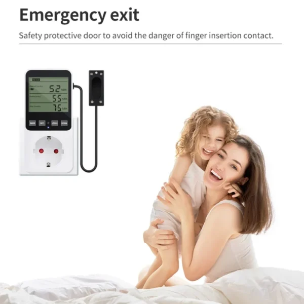 Digital Temperature Humidity Controller LCD Display Thermostat Timer Socket Heating Cooling Alarm With Temperature Sensor 5