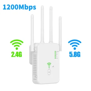 Wireless 5G WiFi Repeater 1200Mbps Router Wifi Booster Dual Band Long Range Extender 5Ghz Wi-Fi Signal Amplifier Repeater 8