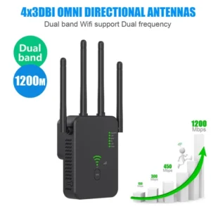 Wireless 5G WiFi Repeater 1200Mbps Router Wifi Booster Dual Band Long Range Extender 5Ghz Wi-Fi Signal Amplifier Repeater 2