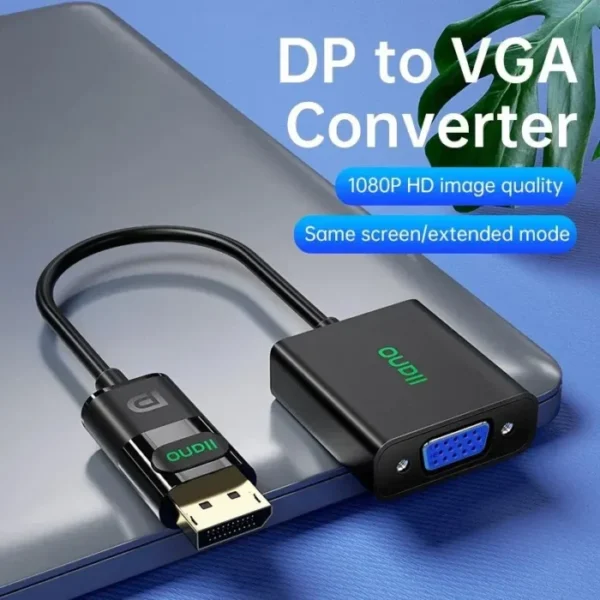 Llano Display Port DP to VGA Adapter DisplayPort Male to VGA Female HD 1080P 60Hz Converter for PC Computer Laptop TV Monitor Sw 1