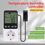 Digital Temperature Humidity Controller LCD Display Thermostat Timer Socket Heating Cooling Alarm With Temperature Sensor 1