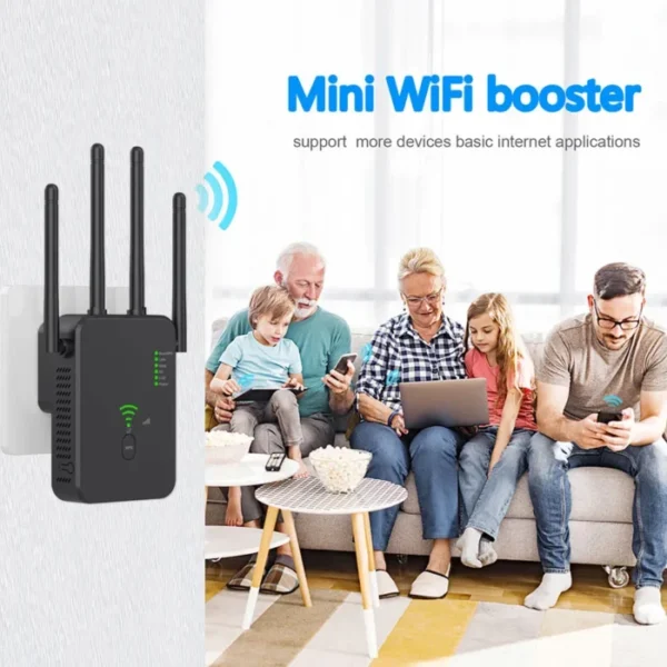 Wireless 5G WiFi Repeater 1200Mbps Router Wifi Booster Dual Band Long Range Extender 5Ghz Wi-Fi Signal Amplifier Repeater 5