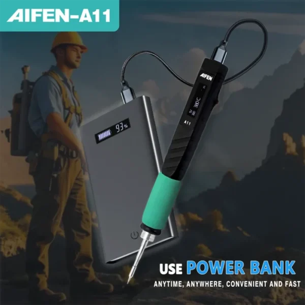 AIFEN A11 USB Soldering Station Charging Soldering Iron Portable For Cell-Phone Repair Welding Tools Compatible C210 Handle 2