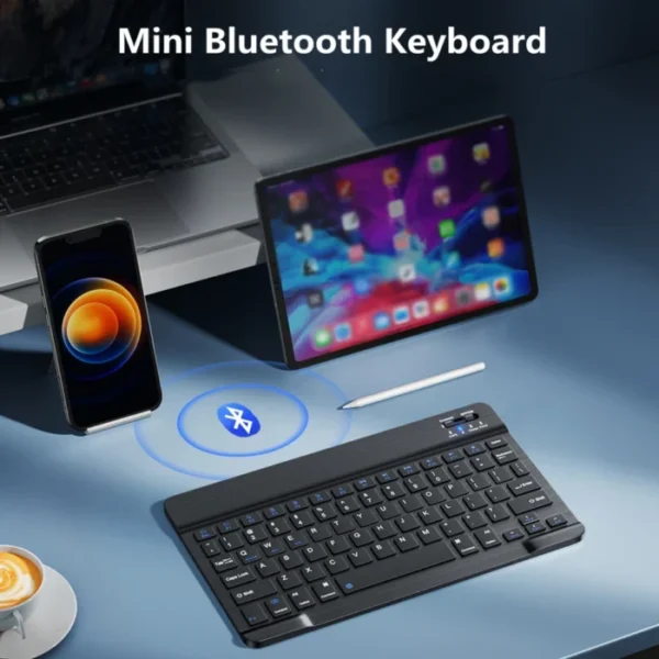 Bluetooth Wireless Keyboard Mini Keyboard For MacBook iPad  2.4G Rechargeable Gaming Receiver For Android iOS Windows 3