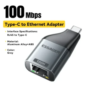 Essager Type-C to Ethernet Adapter 100/1000Mbps Gigabit High-Speed RJ45 To Type-c Adapter For MacBook Laptop Wired Network Card 7